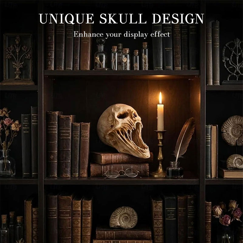 Gothic Demon Skull Sculpture | Halloween Horror Decor