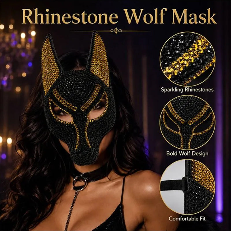 Rhinestone Anubis Mask | Egyptian God Halloween & Masquerade Costume