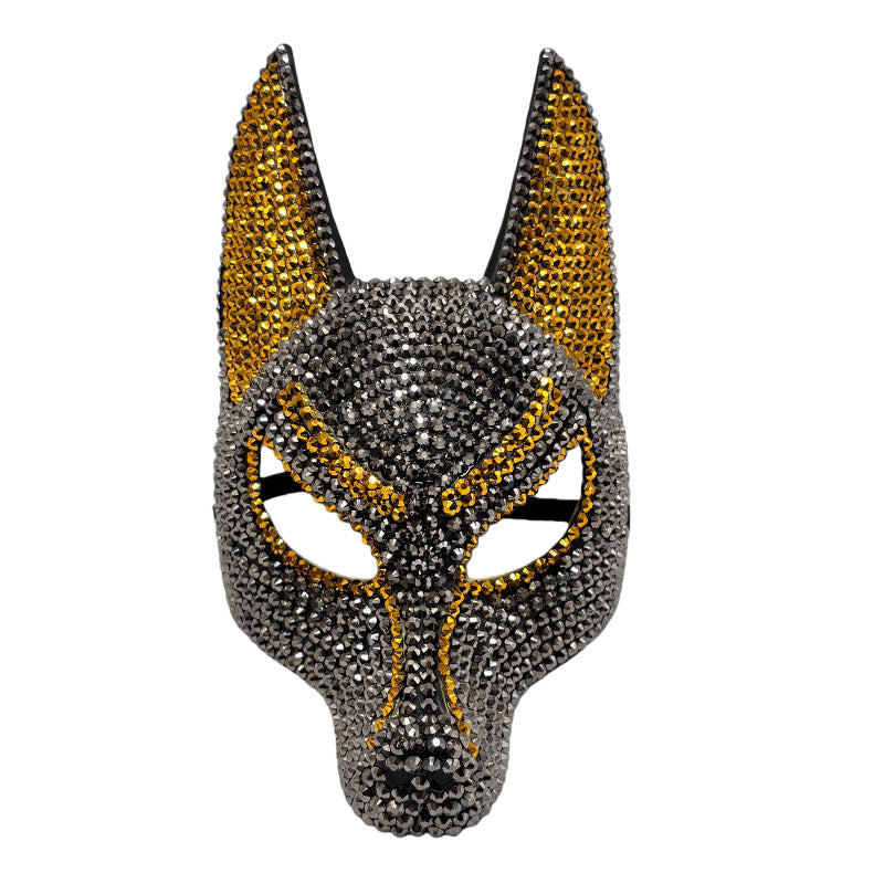 Rhinestone Anubis Mask | Egyptian God Halloween & Masquerade Costume