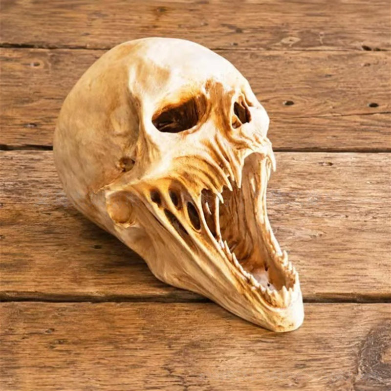 Gothic Demon Skull Sculpture | Halloween Horror Decor