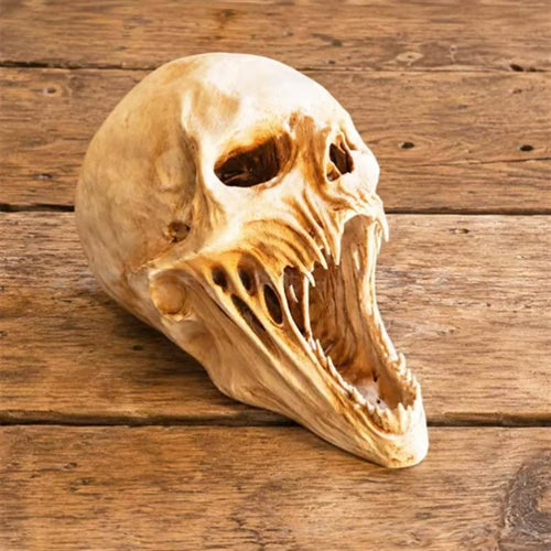 Gothic Demon Skull Sculpture | Halloween Horror Decor