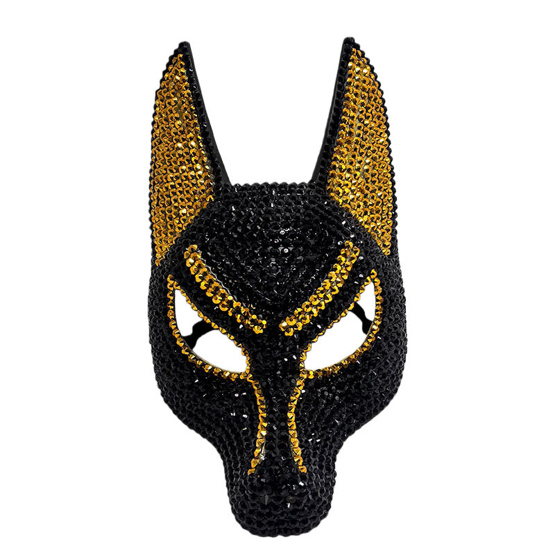 Rhinestone Anubis Mask | Egyptian God Halloween & Masquerade Costume