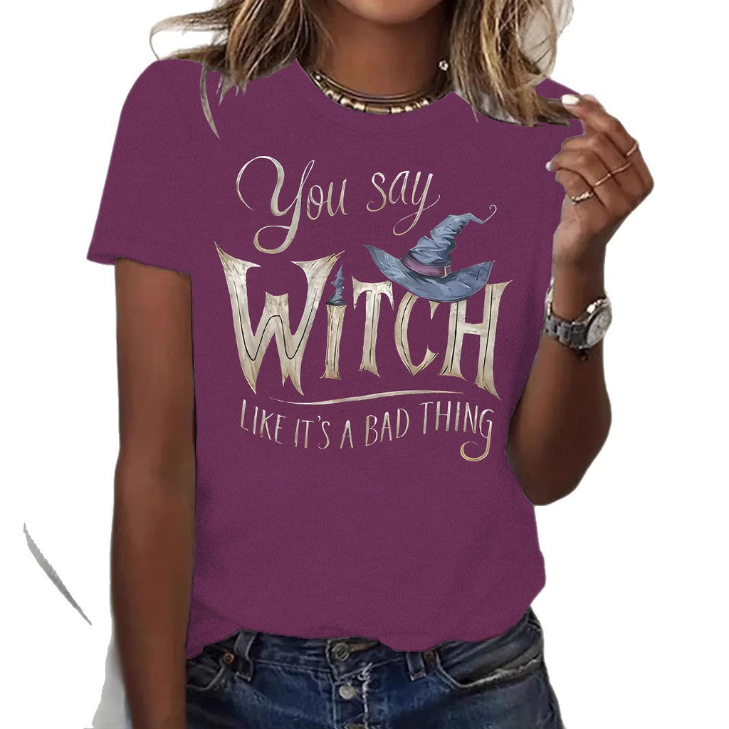 Printed short sleeved witch Halloween