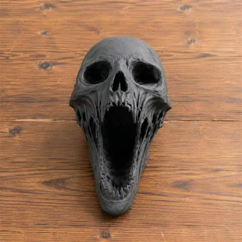 Gothic Demon Skull Sculpture | Halloween Horror Decor
