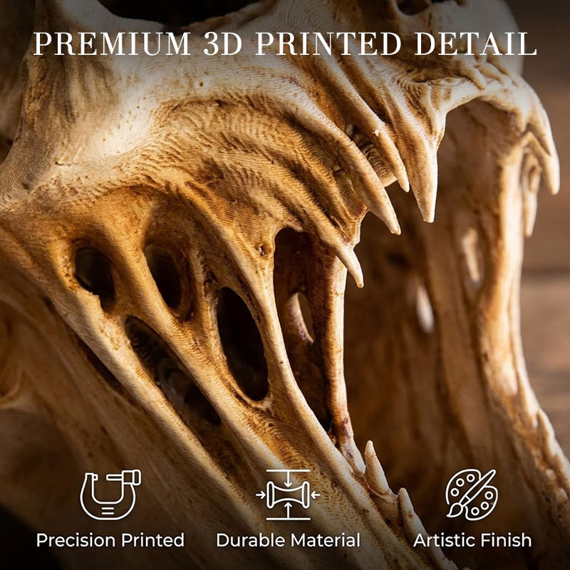 Gothic Demon Skull Sculpture | Halloween Horror Decor