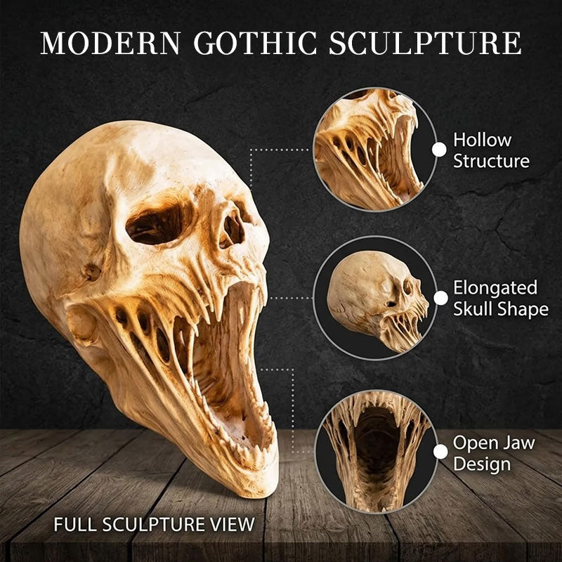 Gothic Demon Skull Sculpture | Halloween Horror Decor